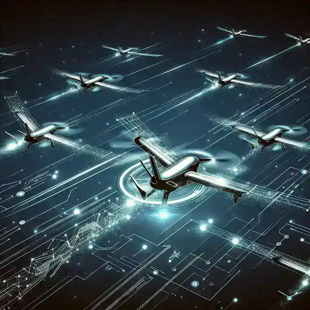 "US Air Force drone swarm demonstration showcasing autonomous mid-air refueling capabilities, highlighting advanced military technology and aerial warfare innovation."